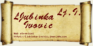 LJubinka Ivović vizit kartica